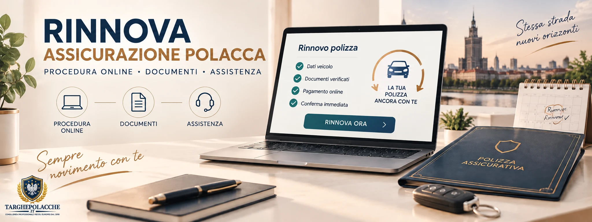 Rinnovo assicurazione polacca online con documenti targa polacca